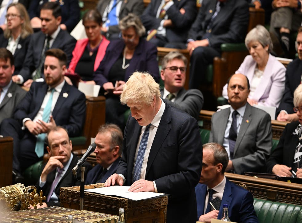Boris Johnson has been accused of misleading Parliament by one of his own MPs as the number of Tories calling for him to resign over No 10 lockdown parties continues to grow (UK Parliament/Jessica Taylor/PA)