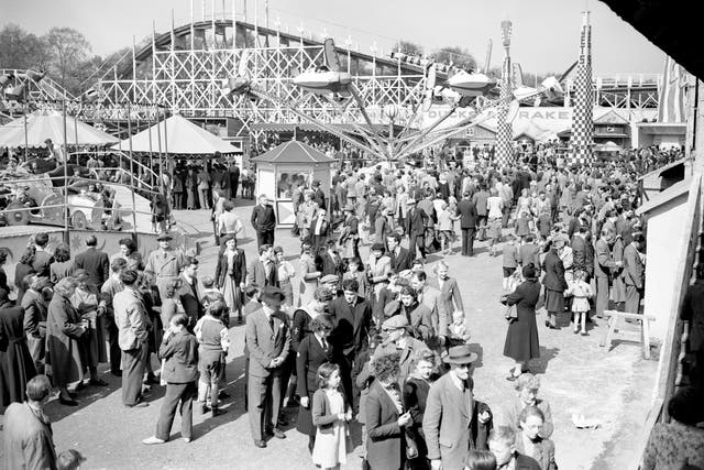 The fun fair in Battersea Park, south-west London, in the 1950s (PA Archive/PA Images/PA)
