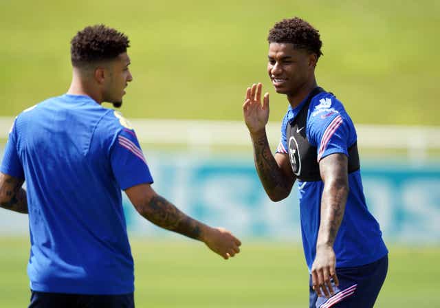 Marcus Rashford (right) and Jadon Sancho have been left out of the England squad (Mike Egerton/PA)