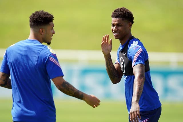 Marcus Rashford (right) and Jadon Sancho have been left out of the England squad (Mike Egerton/PA)