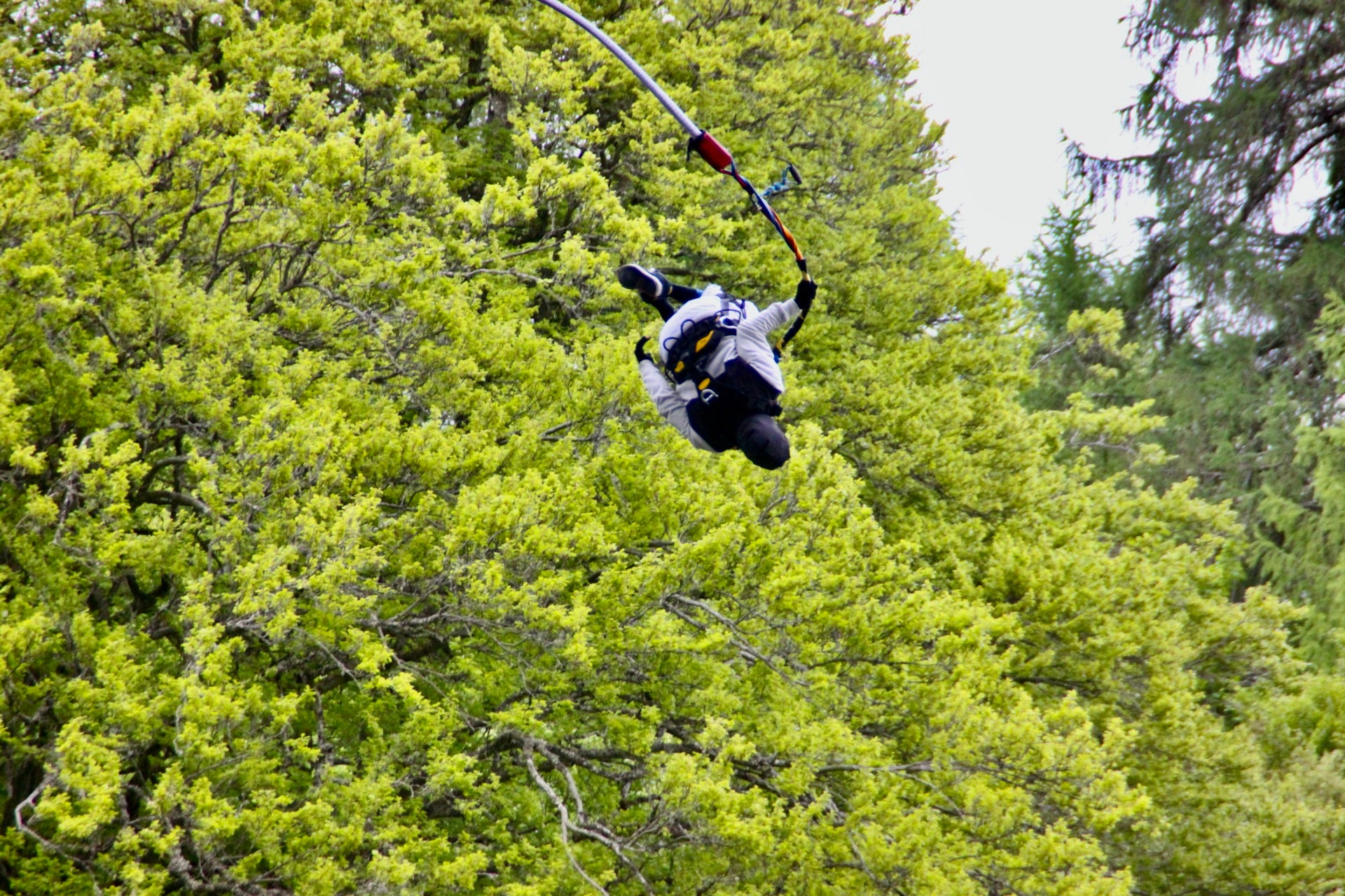 A practice jump from the platform in Perthshire. (Heartland Media and PR/PA)