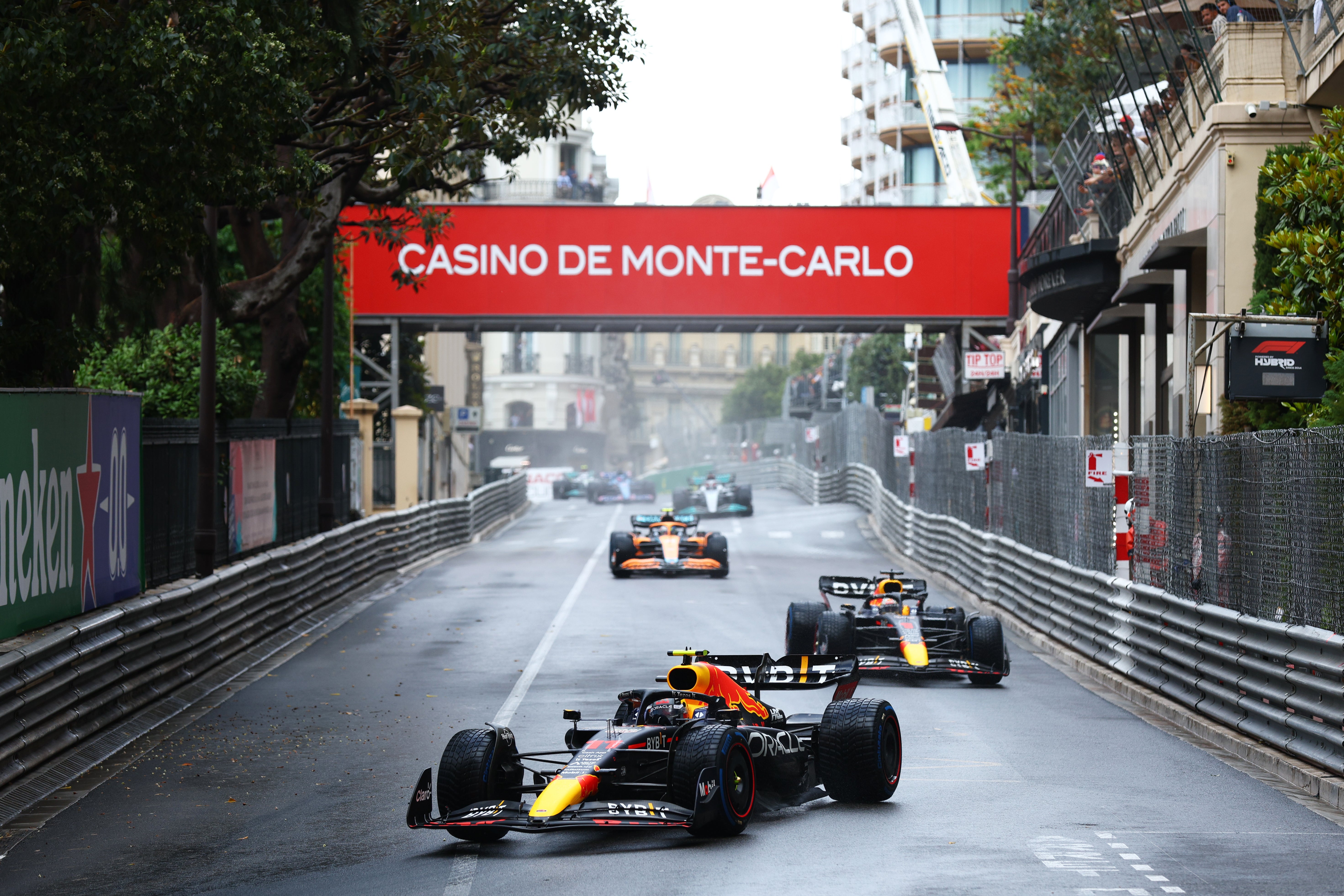 Sergio Perez leading the Monaco Grand Prix