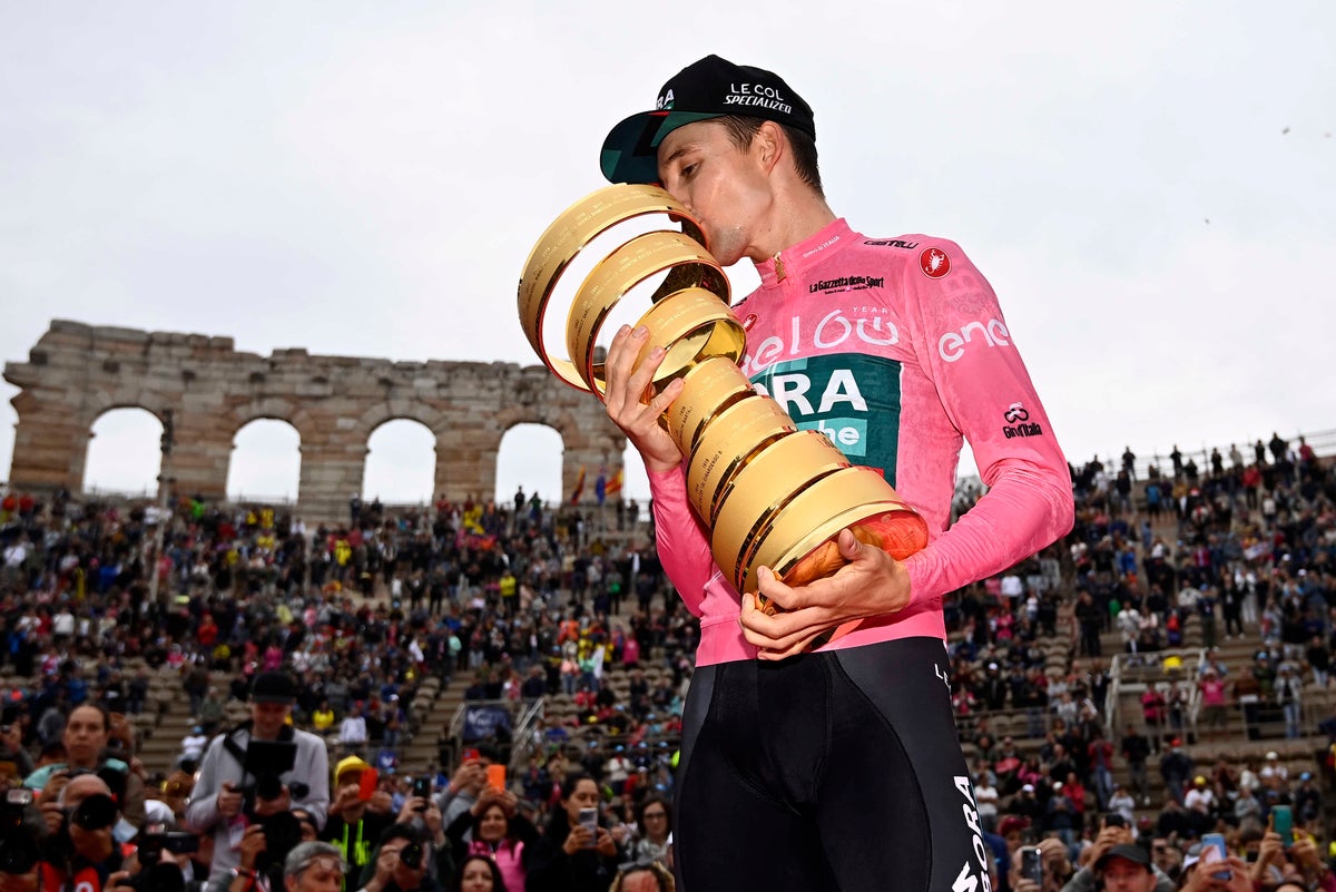 Jai Hindley secures overall Giro d’Italia win as Matteo Sobrero claims stage victory