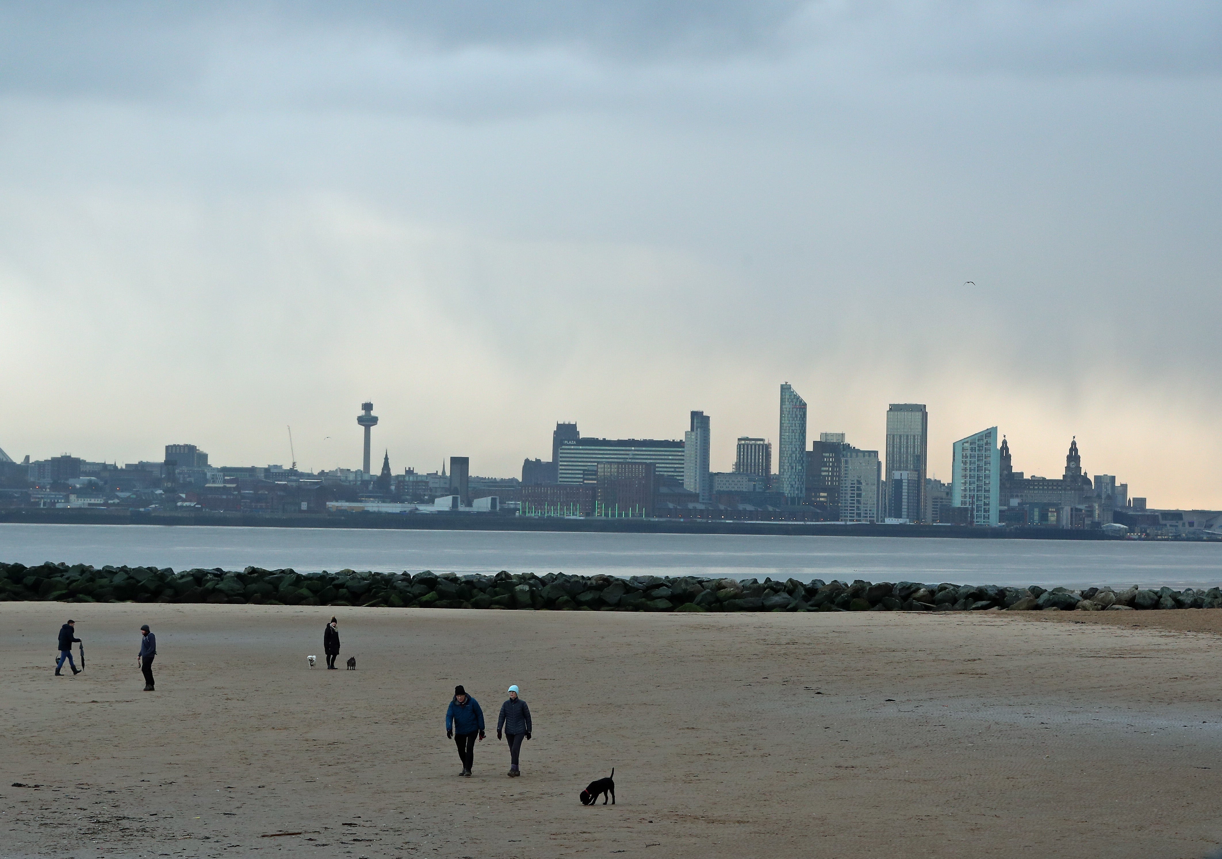 New Brighton Beach at the mouth of Liverpool Bay, Liverpool (Peter Byrne/PA)