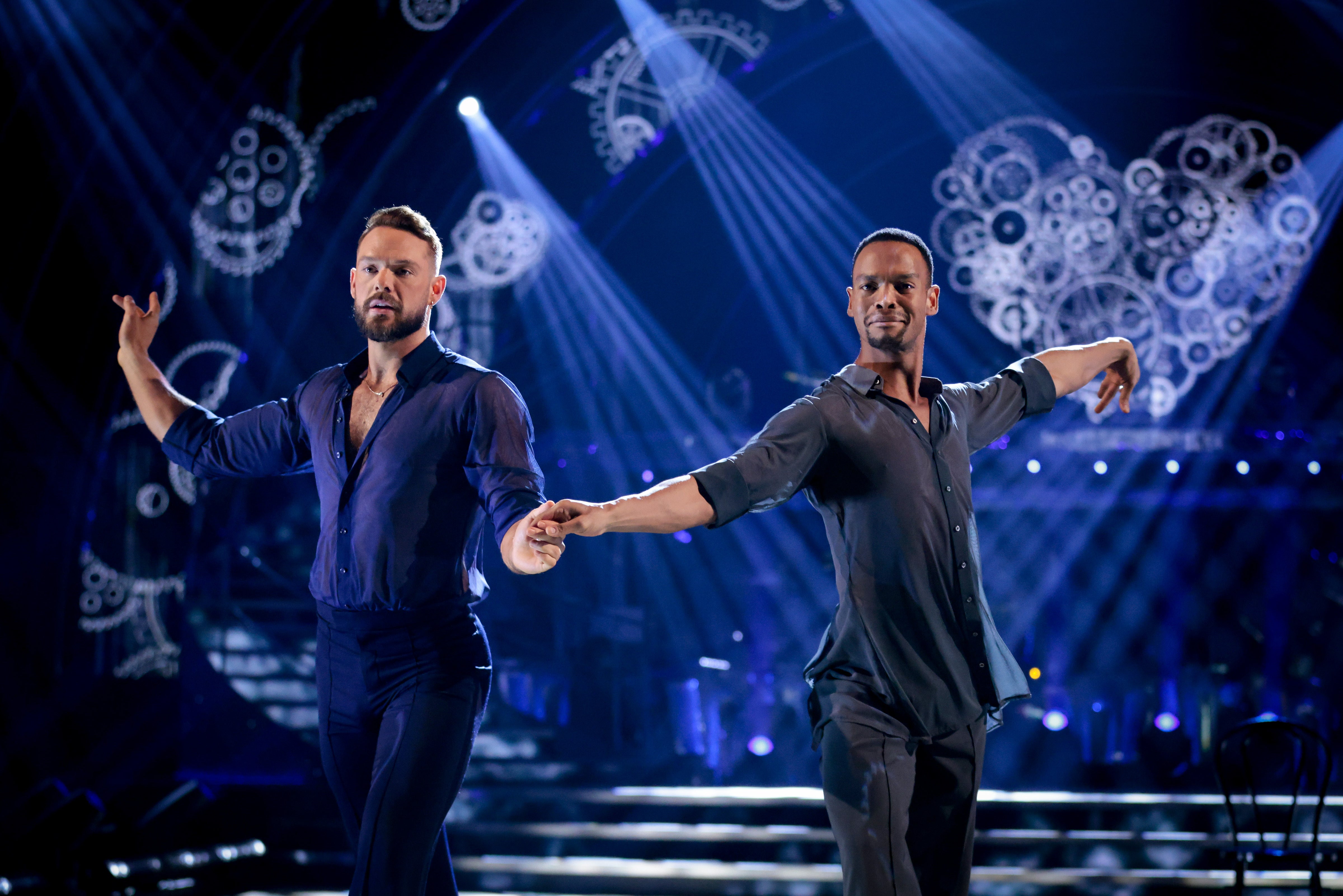 Johannes Radebe and John Whaite made Strictly history last year as the first all-male couple (Guy Levy/BBC)