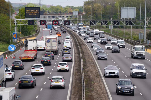 Drivers are being warned to expect long delays on popular routes during the Platinum Jubilee bank holiday period as nearly 20 million getaway journeys are planned (Jacob King/PA)
