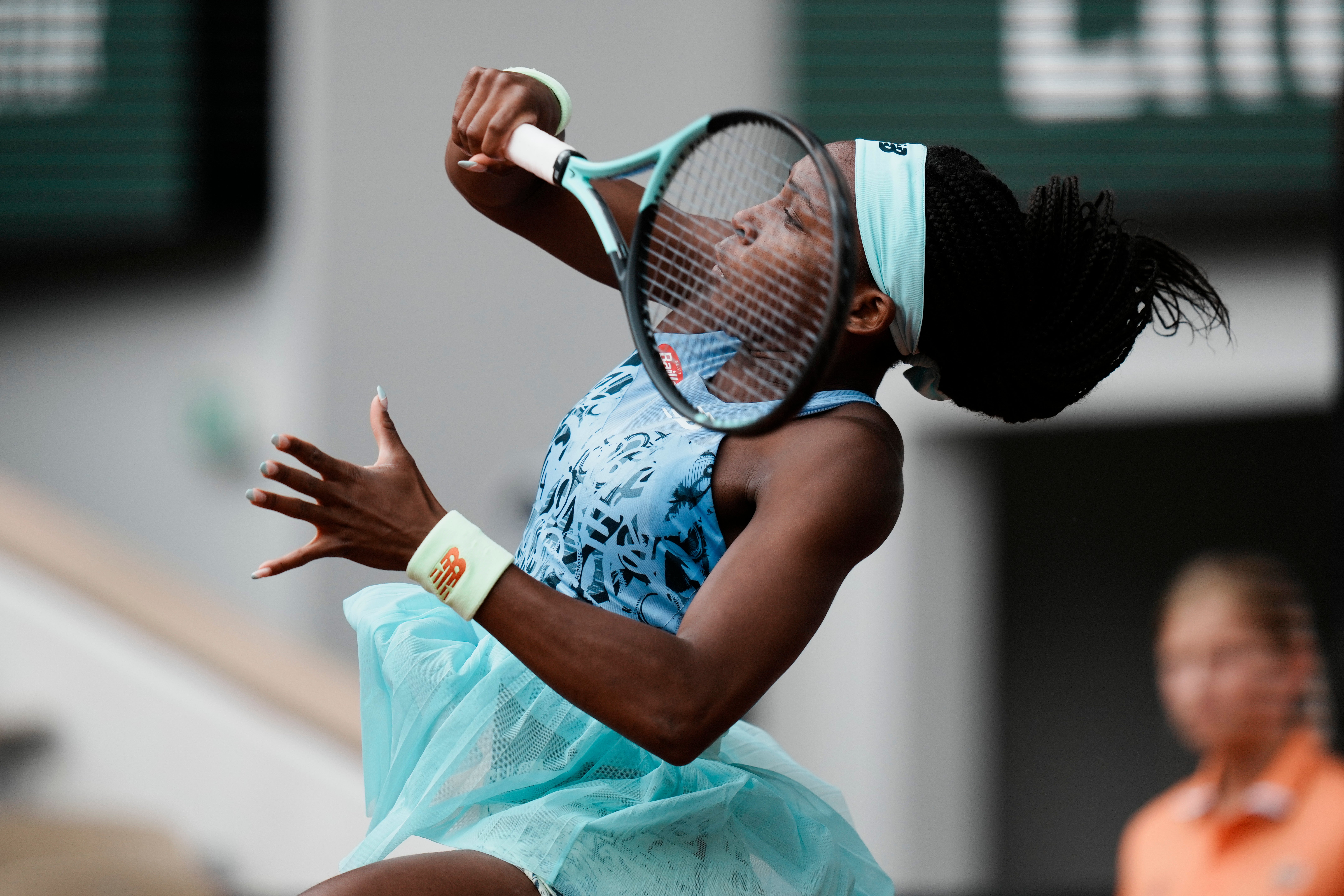 Coco Gauff made it through to the quarter-finals at the French Open after victory over Elise Mertens (Thibault Camus/AP/PA)