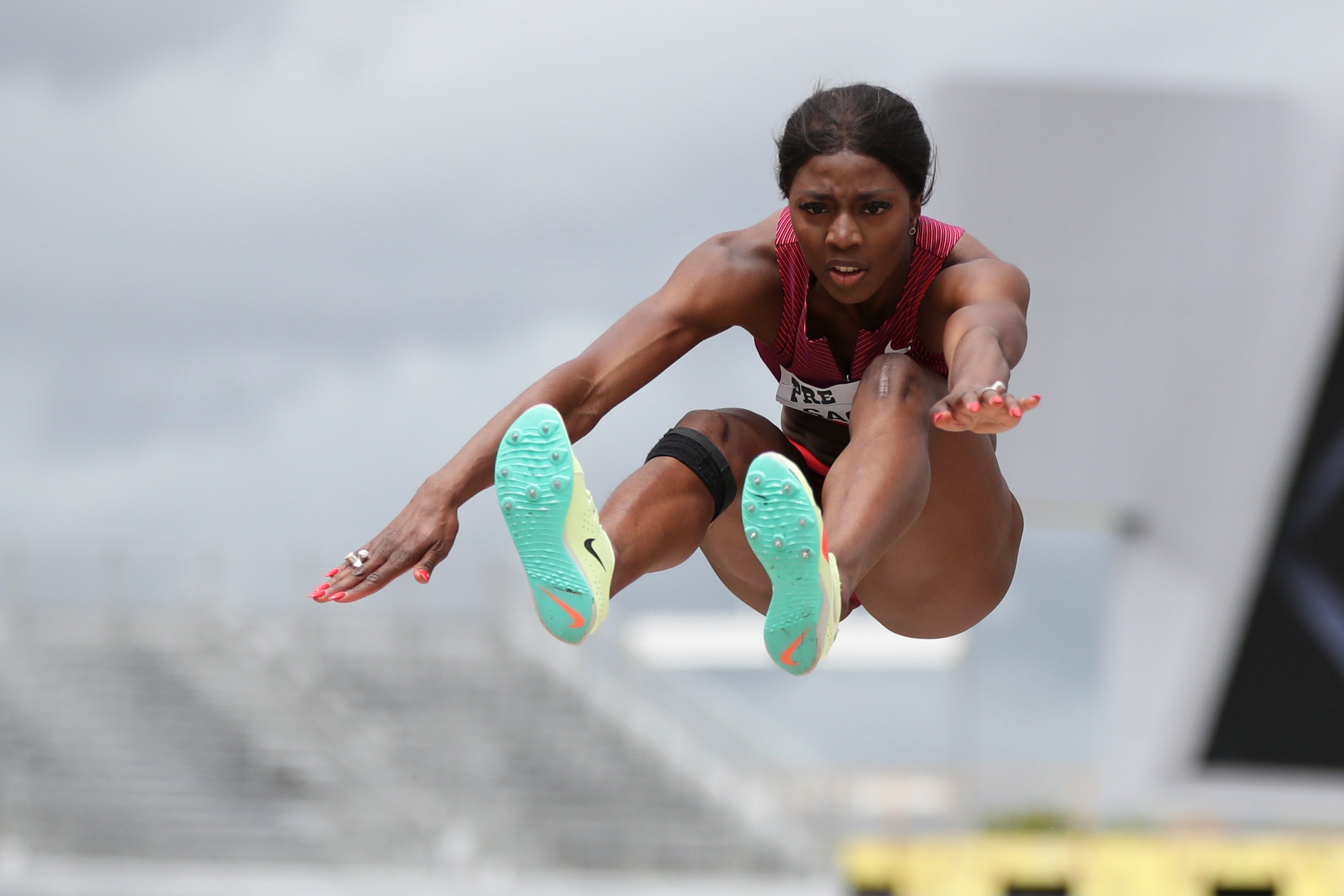 Sweden’s Khaddi Sagnia competes in the women’s long jump at the Prefontaine Classic in Eugene (Amanda Loman/AP/PA)