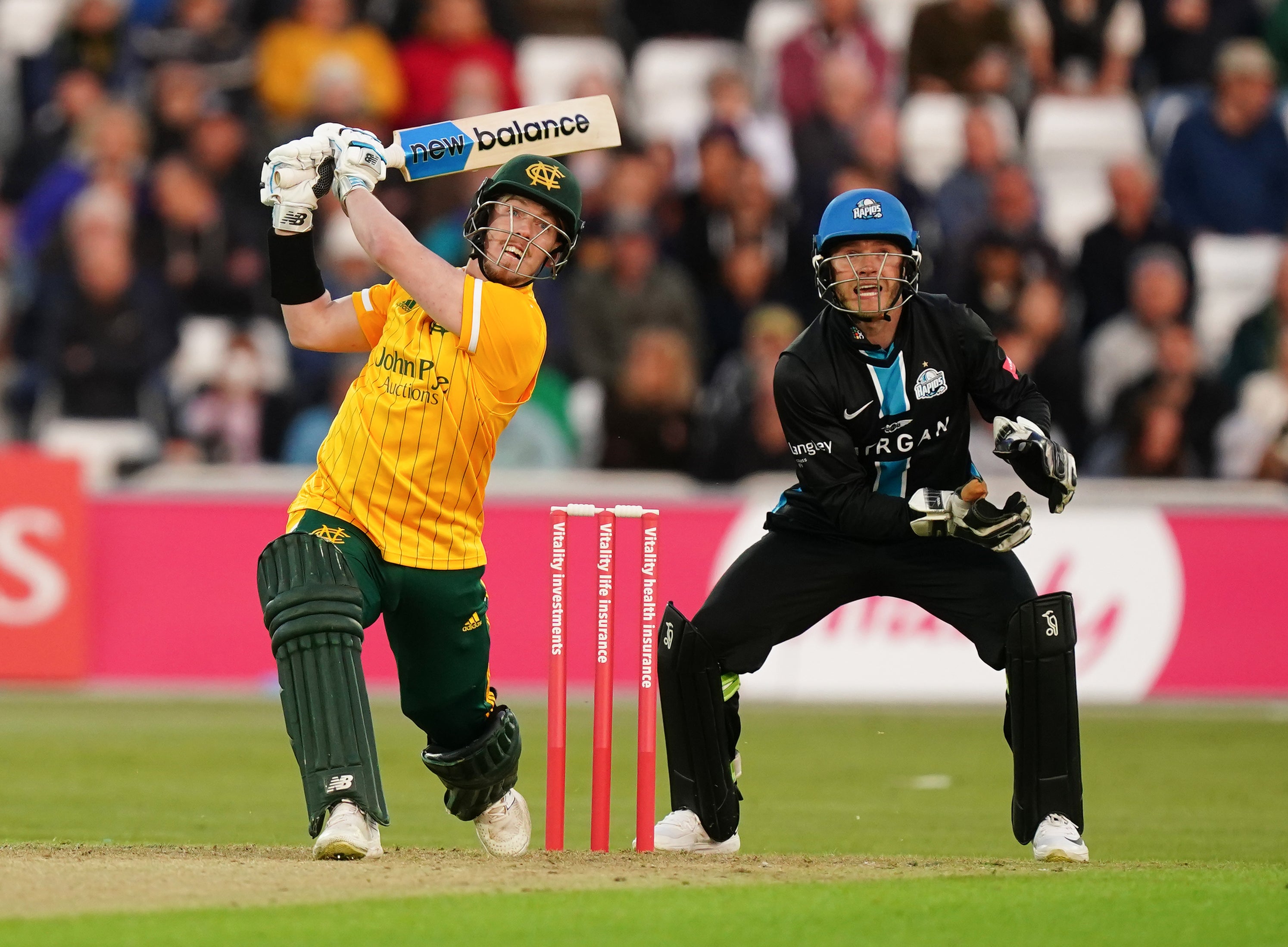 Notts Outlaws’ Tom Moores in action during the Vitality Blast T20 north group match against Worcestershire Rapids at Trent Bridge (Mike Egerton/PA)