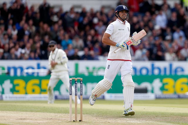 Alastair Cook became England’s all-time leading Test run-scorer on this day in 2015 (Lynne Cameron/PA)