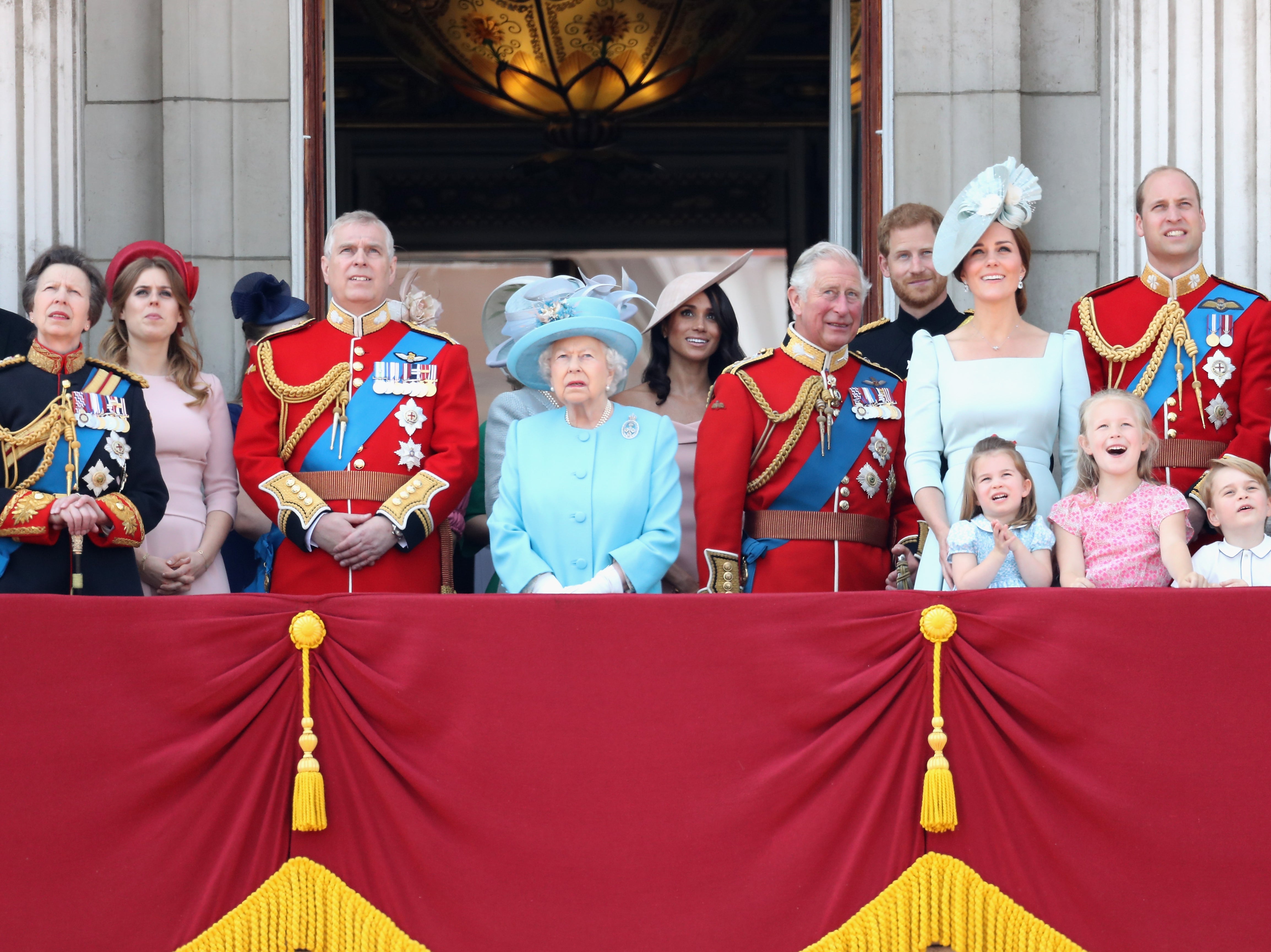 The Royal Family appears on the balcony during Trooping the Colour