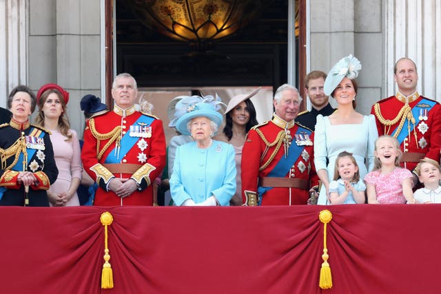 <p>The Royal Family appears on the balcony during Trooping the Colour</p>