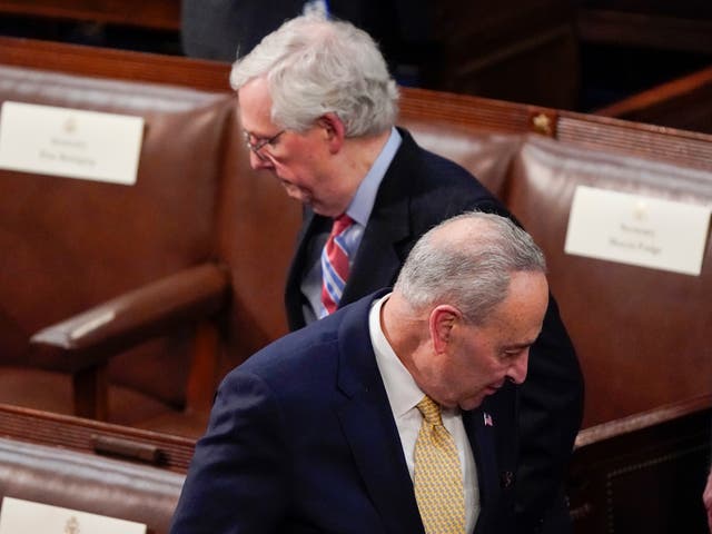 <p>Mitch McConnell and Chuck Schumer</p>