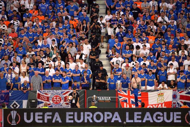 Rangers fans encountered issues at the Europa League final (Isabel Infantes/PA)