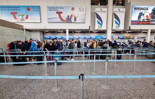 <p>Bristol airport queues </p>