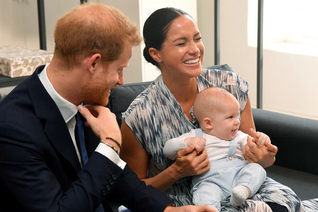 <p>Harry and Meghan with their son Archie </p>