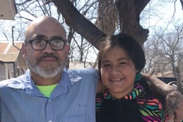 <p>Jessie Rodriguez, 53, poses with his daughter, Annabell, 10, who was killed last week in the Uvalde elementary school massacre </p>