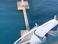 Passengers scream as world’s longest cruise ship crashes into Jamaican pier