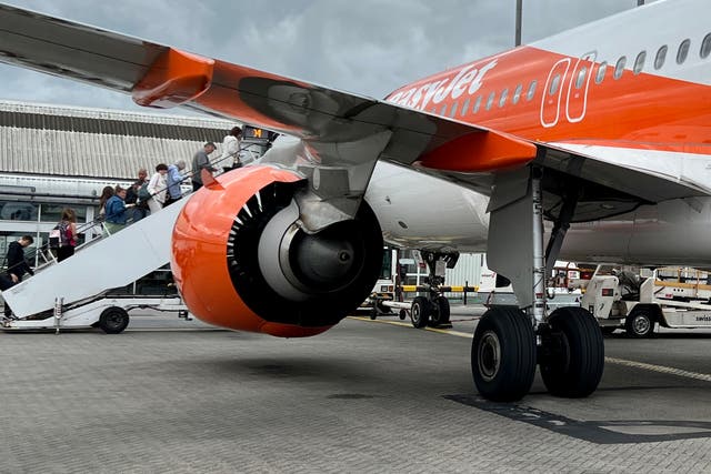 <p>Departing soon? Passengers boarding an easyJet Airbus A320</p>