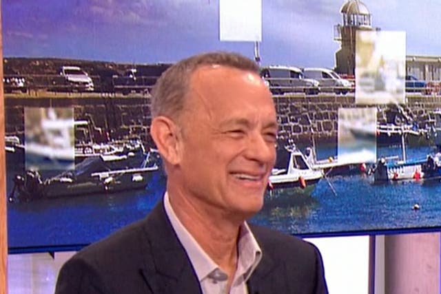 <p>Tom Hanks as seen on ‘The One Show'</p>