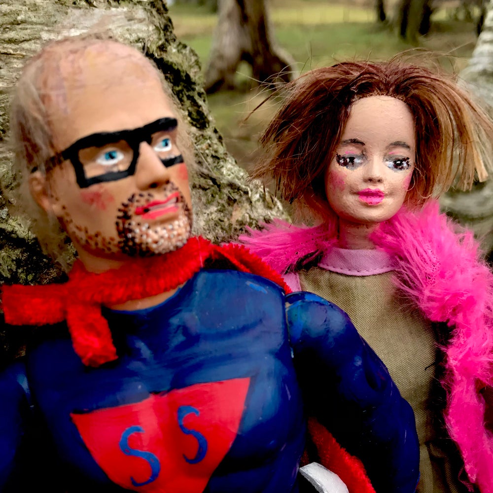 Lou’s self portrait doll and husband as ‘Super Scoob’ (Collect/PA Real Life)