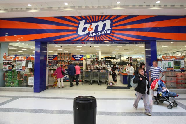 B&M reported a decline in sales after it failed to keep with a pandemic-boosted performance in the previous year (Paul Faith/PA)