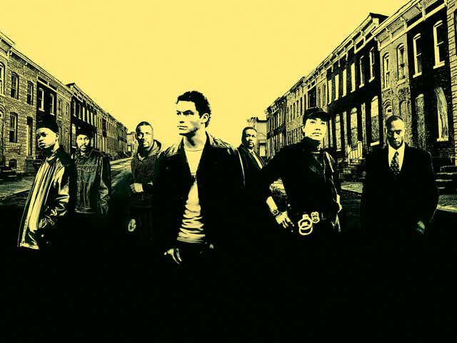 <p>An American fable: the cast of ‘The Wire’, in promotional artwork for the show’s second season</p>