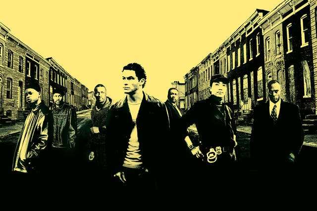 <p>An American fable: the cast of ‘The Wire’, in promotional artwork for the show’s second season</p>