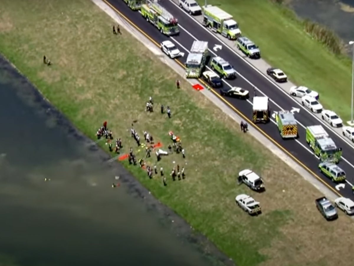 Police snipers surround alligator-infested Florida pond after deadly car crash