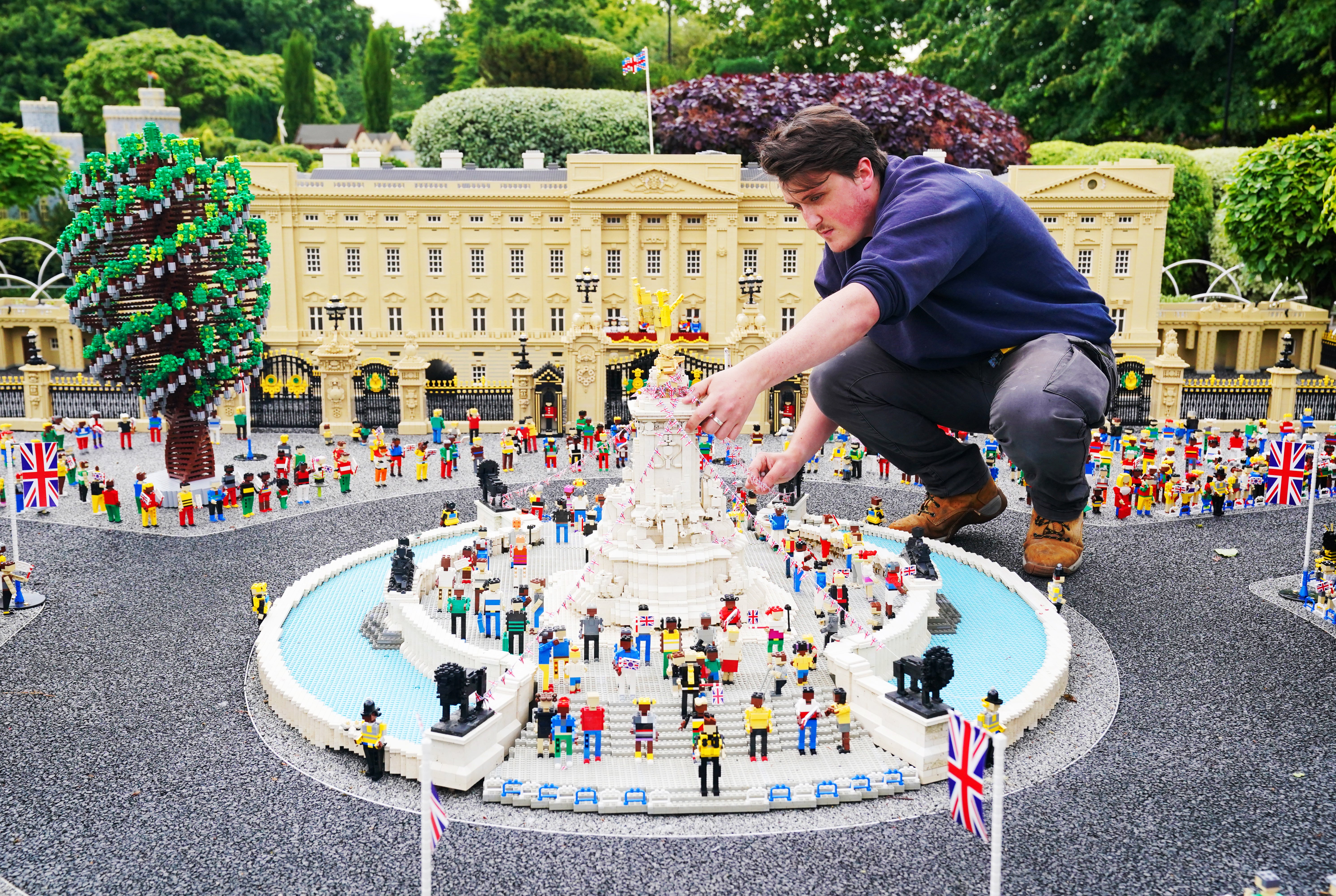 Legoland Windsor’s Platinum Jubilee display is made up of several scenes and is set in the theme park’s Miniland (Jonathan Brady/PA)