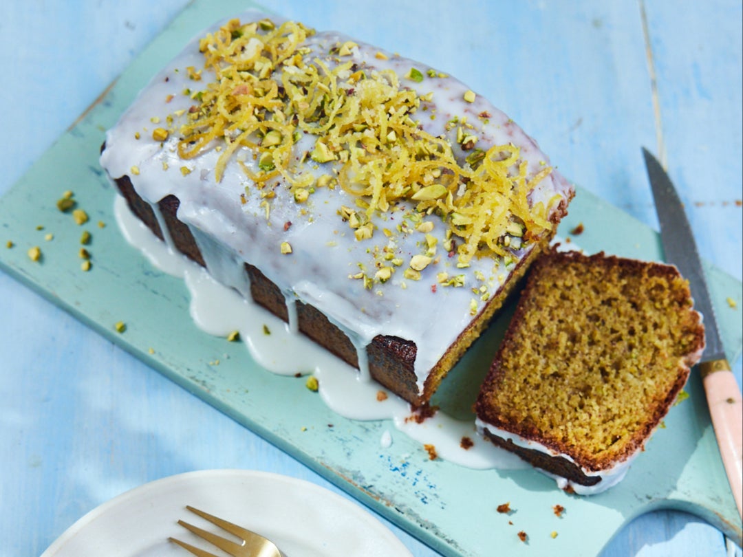 This drizzle cake marries lemon zest with the piney sweetness of pistachio