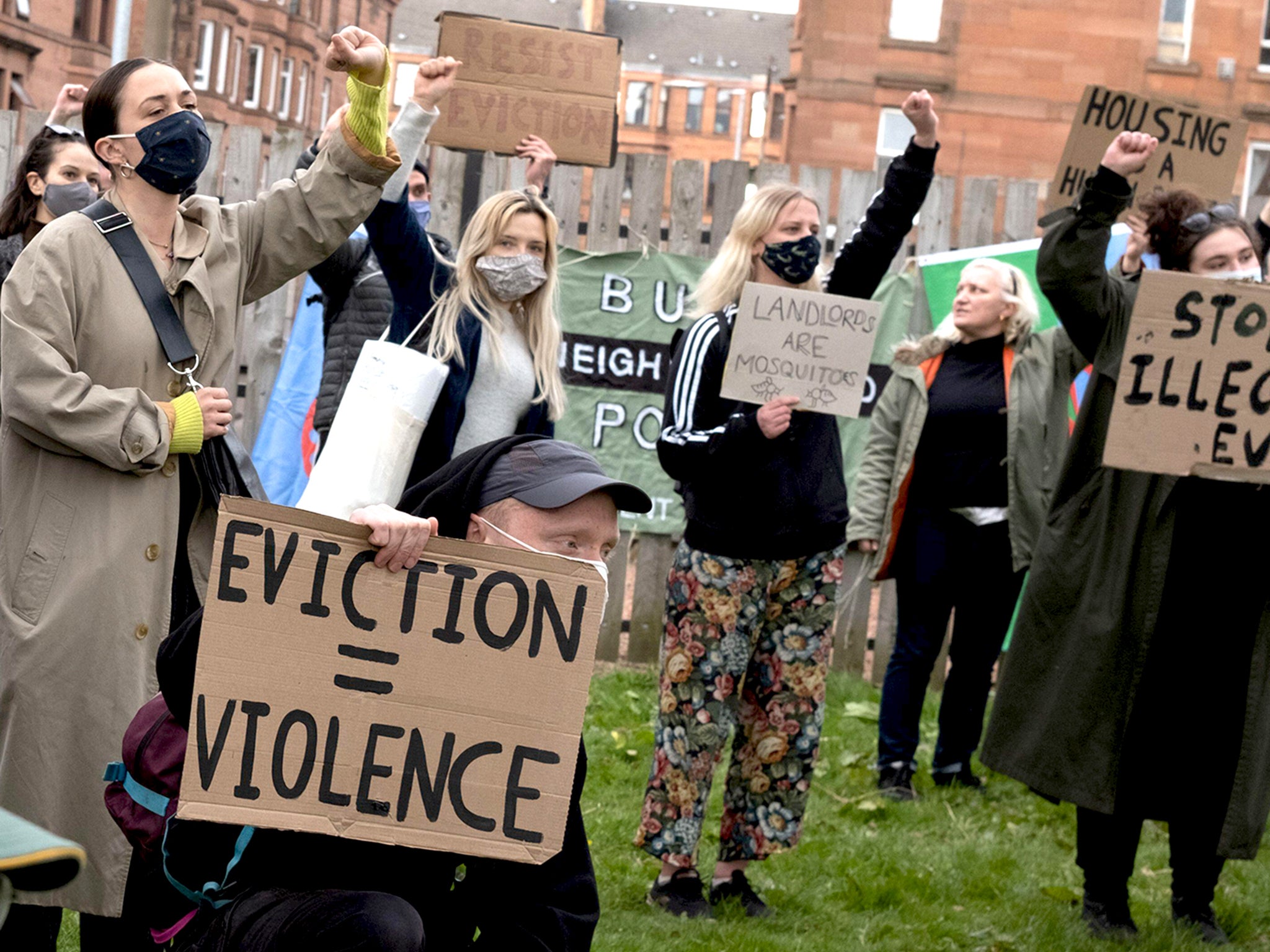 There have been numerous protests about illegal evictions across the UK