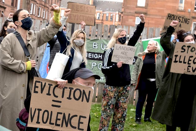 <p>There have been numerous protests about illegal evictions across the UK  </p>
