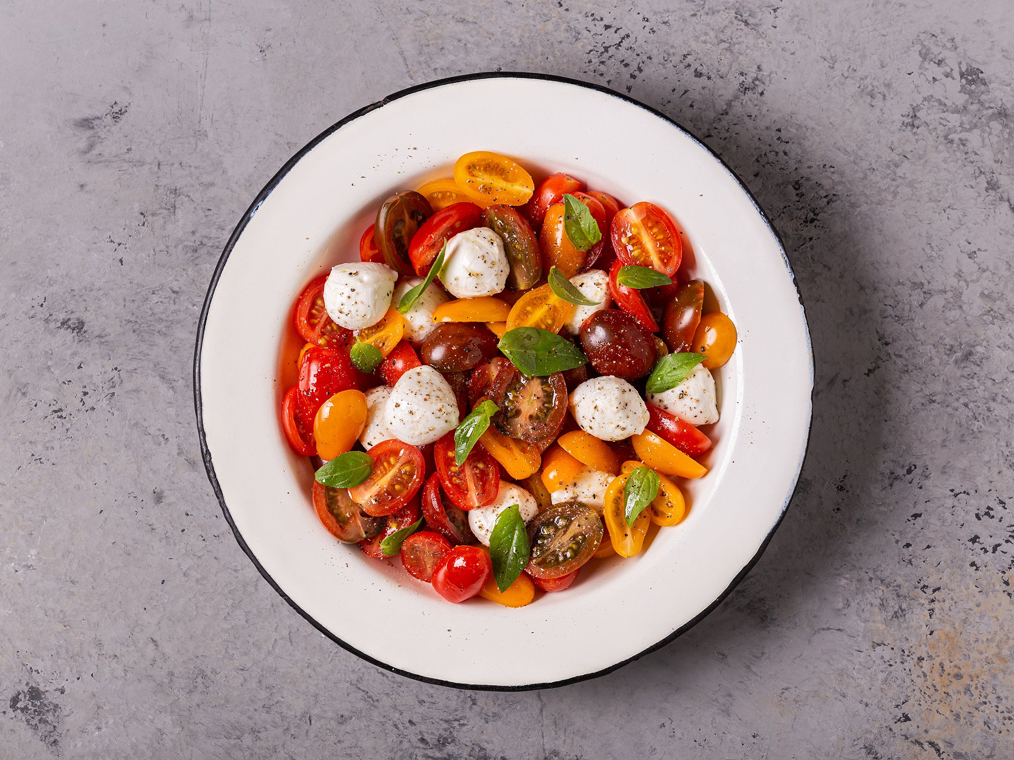This simple dish is best, of course, when cherry tomatoes are in season – that it gets better as it sits is a boon