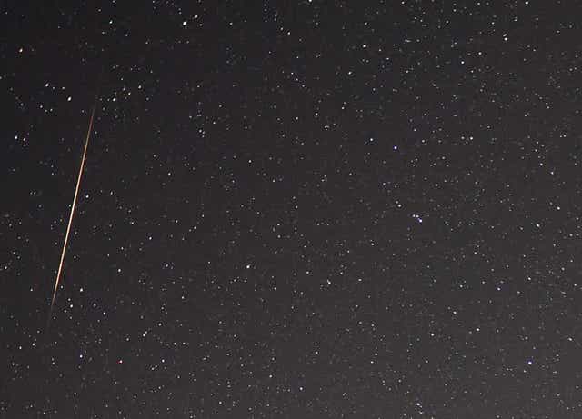 <p>A Tau Herculid meteor streaks across the sky in Nevada on 30 May, 2022</p>