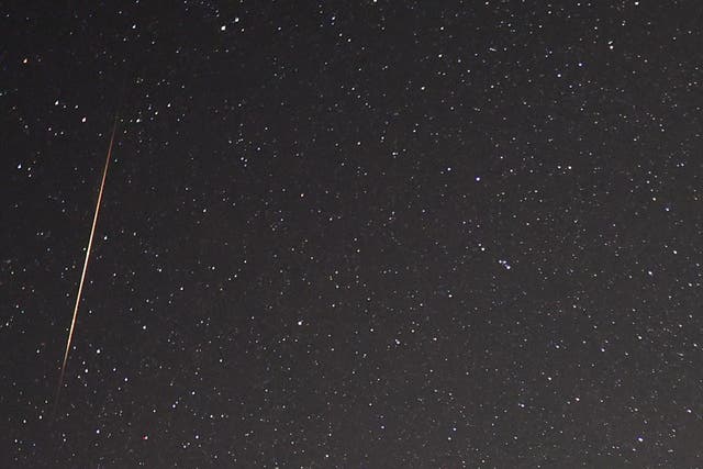 <p>A Tau Herculid meteor streaks across the sky in Nevada on 30 May, 2022</p>
