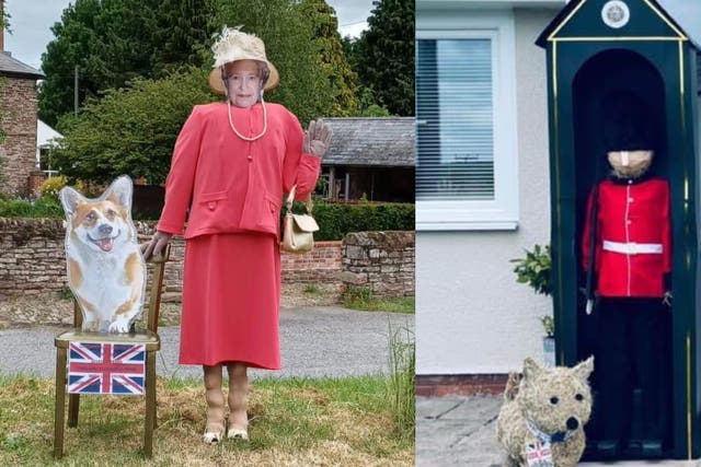 The village of Wellington have created 104 scarecrows so far as part of their Jubilee-themed competition (Wellington Village Fun Week/PA)