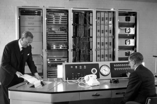 Post Office engineers checking Ernie at the Premium Savings Bonds office in Lytham St Annes, Lancashire (PA Archive)