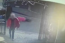 Moment elderly woman is knock down by van and left lying in road in ‘hit and run’