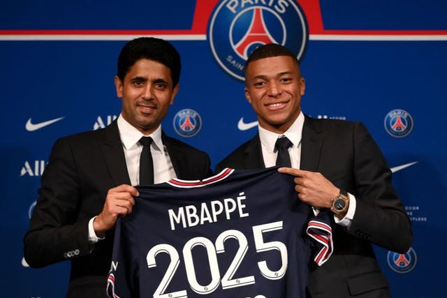 <p>Kylian Mbappe signed a new deal with PSG to keep him at the club until 2025</p>