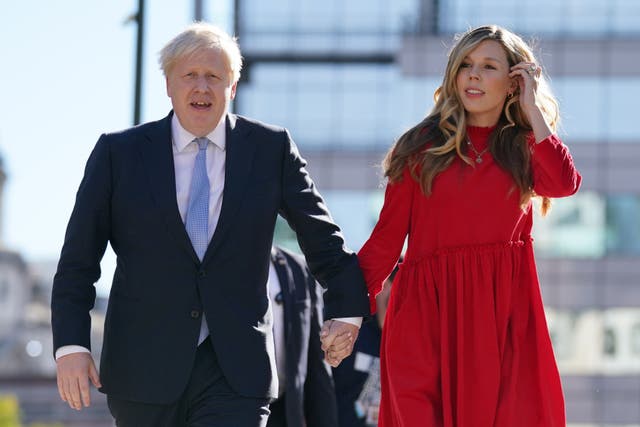 Prime Minister Boris Johnson with his wife Carrie (Jacob King/PA)