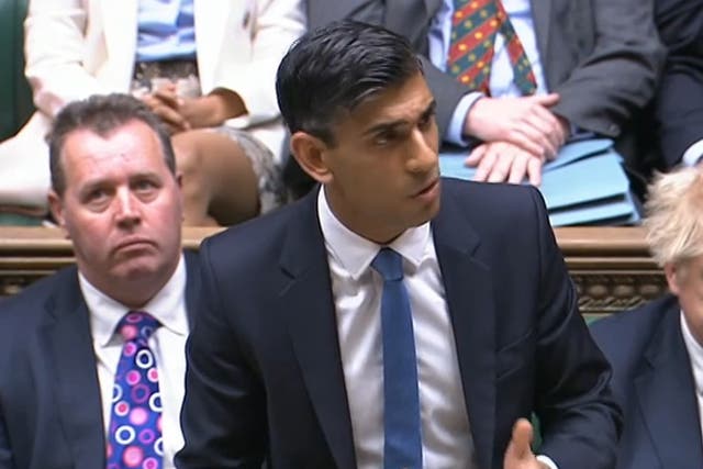 Chancellor Rishi Sunak making a statement on the cost-of-living crisis (House of Commons/PA)