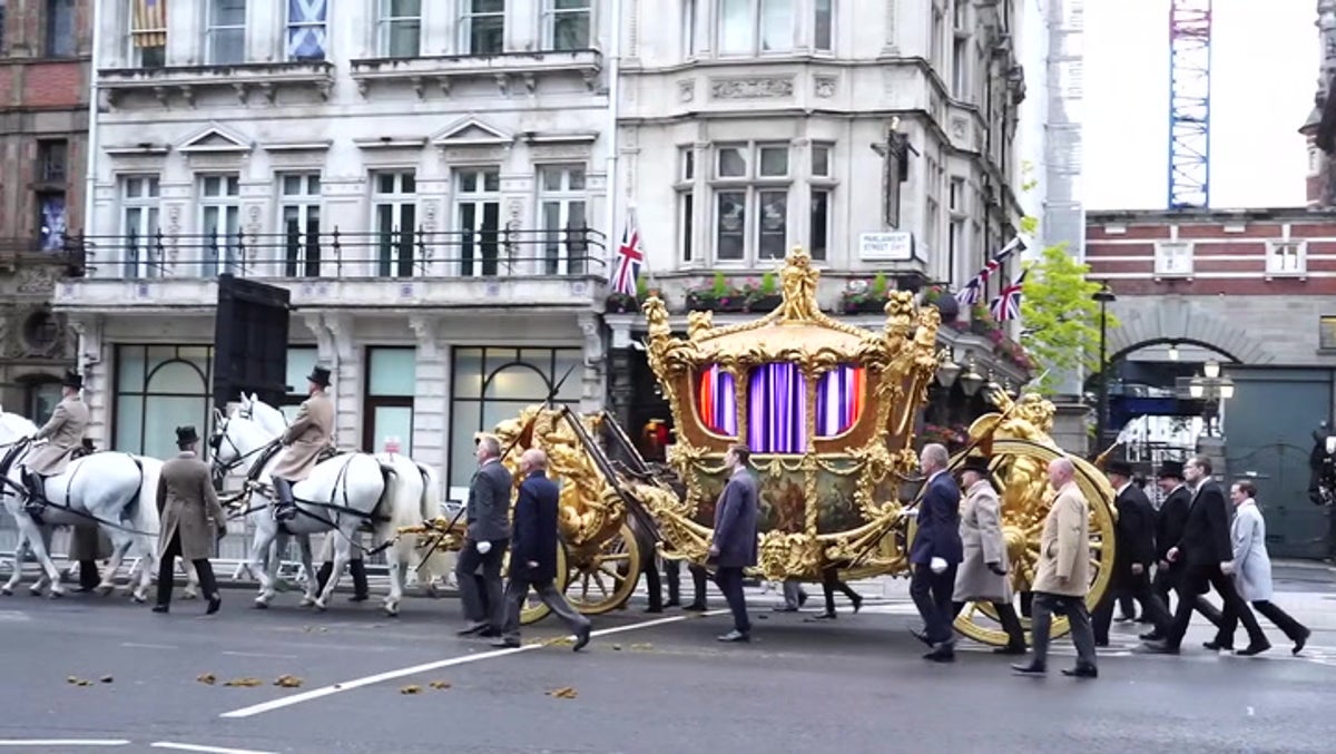 Platinum jubilee: Queen’s golden carriage seen for first time in 20 years during rehearsal