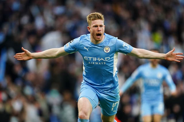 Manchester City’s Kevin De Bruyne could complete a hat-trick of PFA player of the year awards after being shortlisted again (Mike Egerton/PA)