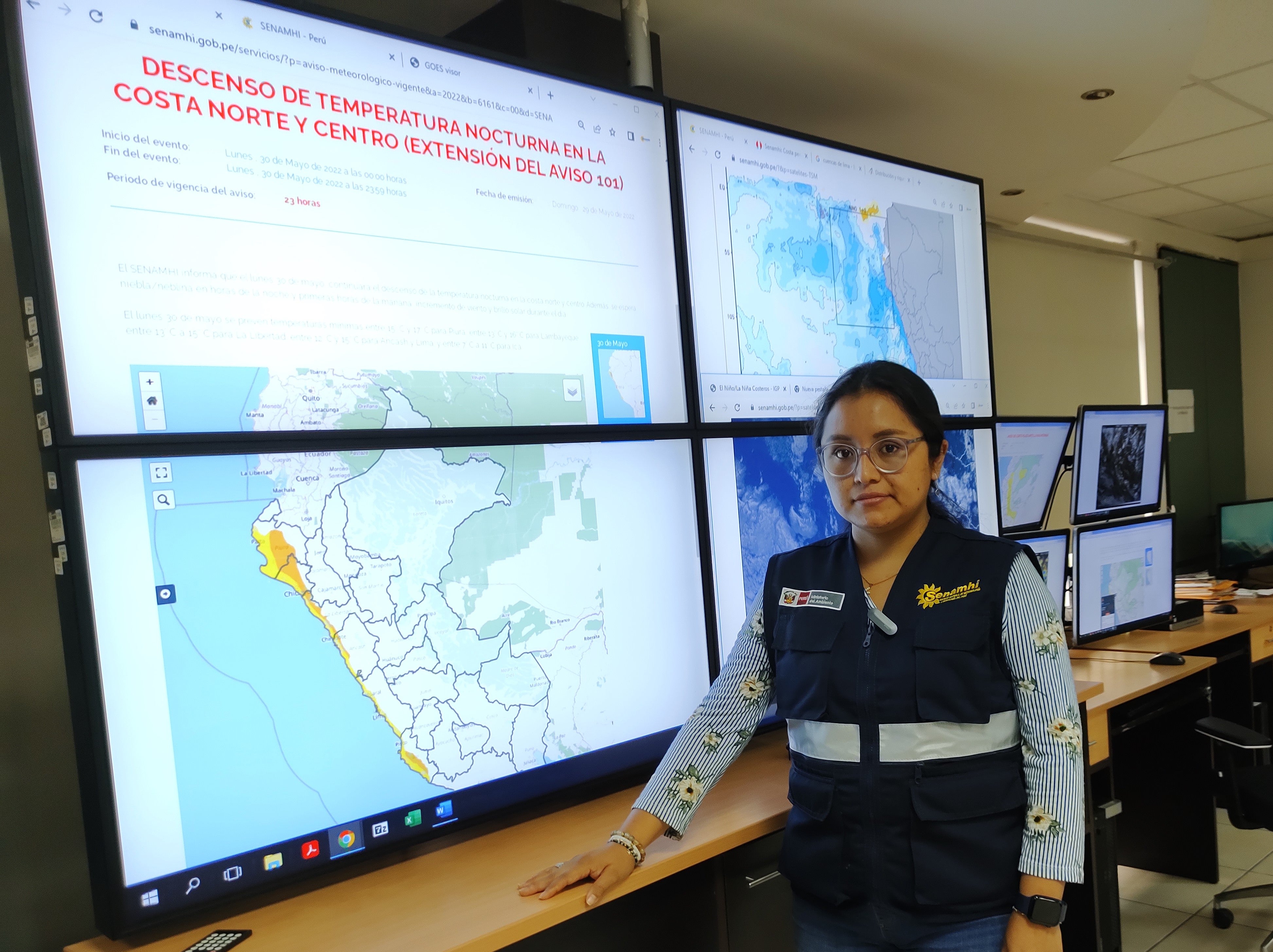 Vannia Aliaga, an analyst at the National Meteorological and Hydrological Service of Peru