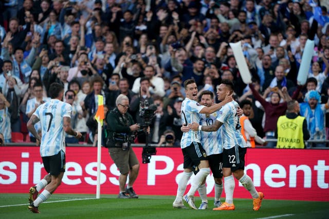 Argentina won 3-0 against Italy to triumph in Finalissima at Wembley (Zac Goodwin/PA)