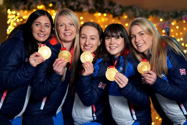 Great Britain curling gold medallists Eve Muirhead, Vicky Wright, Jennifer Dodds, Hailey Duff and Mili Smith have been recognised in the Queen’s Birthday Honours list (John Walton/PA)