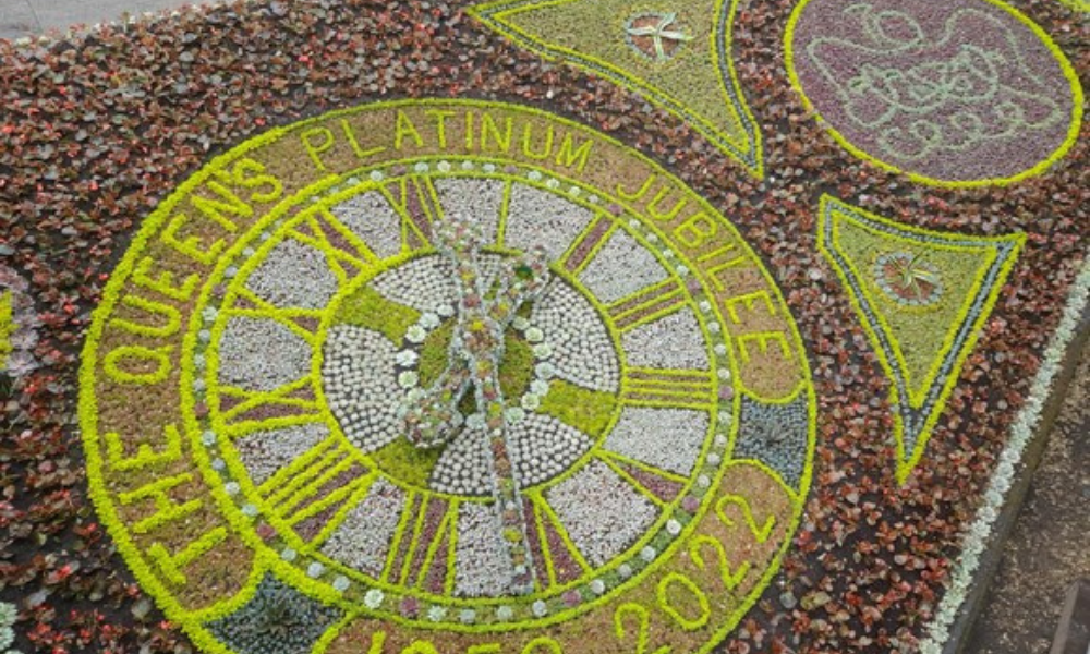 Floral Clock in West Princes Street Gardens commemorates the Queen’s Platinum Jubilee. (Credit: City of Edinburgh Council)