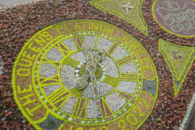 Floral Clock in West Princes Street Gardens commemorates the Queen’s Platinum Jubilee. (Credit: City of Edinburgh Council)