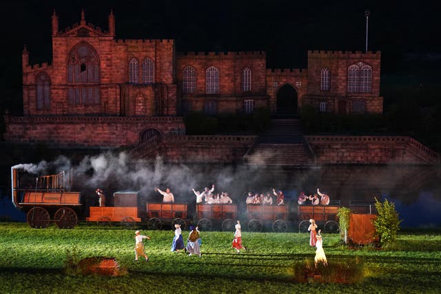 Performers take part in rehearsals for the live outdoor show (Owen Humphreys/PA)